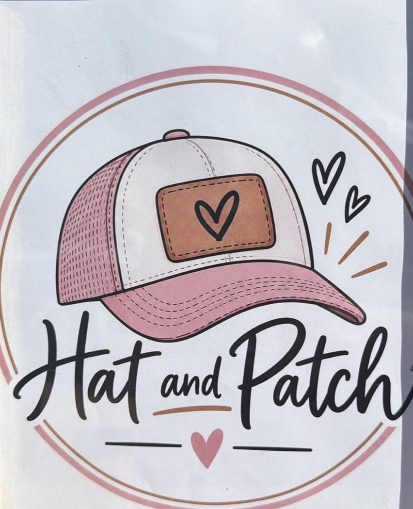 Hat and Patch: pink cap with a heart patch